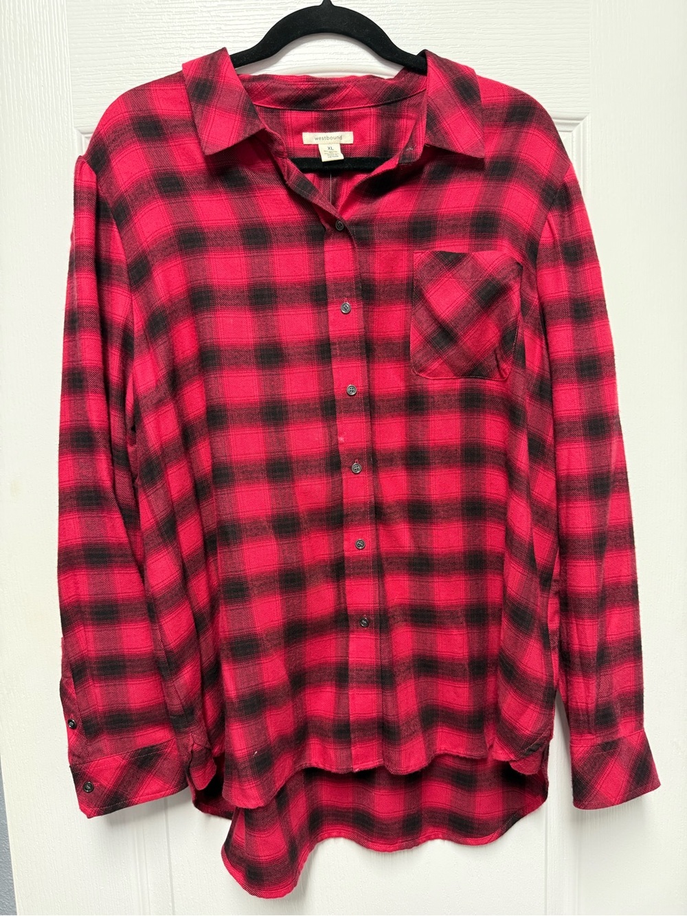 NWT Westbound Buffalo Plaid Button-Down Shirt - Casual Ladies Shirt